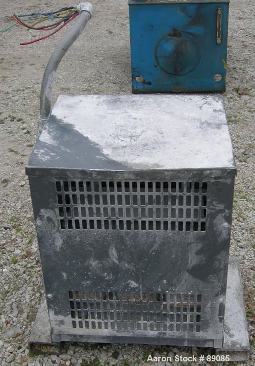 Used Royal 10" Single Screw Dump Extruder, Approximate 6 to 1 L/D ratio, cored screw, (2) zone jacketed barrel. 11" x 12" jacketed feed throat with chute. Approximate 42" centerline height, swing awa...
