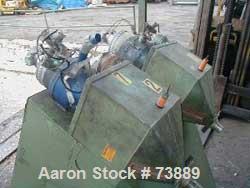 USED: Sterling model EP5 4.5" low boy horizontal extruder with 30:1L/D ratio. Machine has non-vented air cooled barrel with water cooledfeed throat, driven by 250 hp Electrostat DC motor and Wer driv...