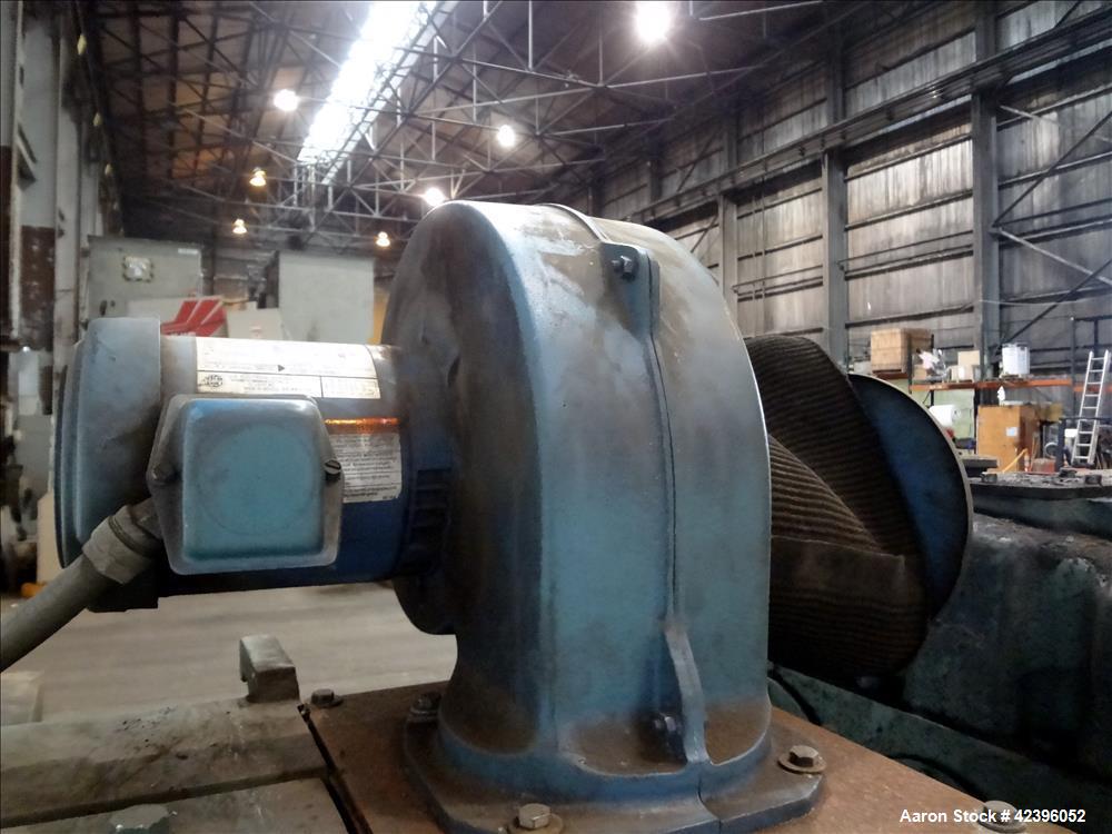 Used Sterling 6" extruder, 32:1 L/D, electrically heated, water cooled barrel with circulation system, jacketed feed section, 51" center line height, 400 hp dc motor with scr controller, 17.212:1 gea...