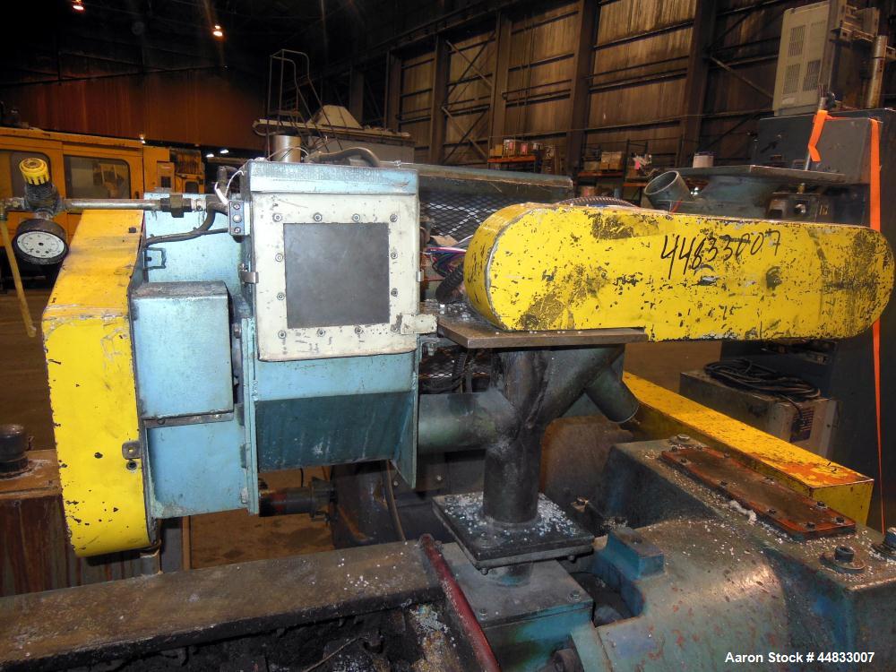 Used Sterling Extruder Corp. 3-1/2" Single Screw Lowboy Extruder. Approximately 30 to 1 L/D ratio. Electrically heated, water cooled 5 zone non-vented barrel with a pump, tank, and heat exchanger wat...