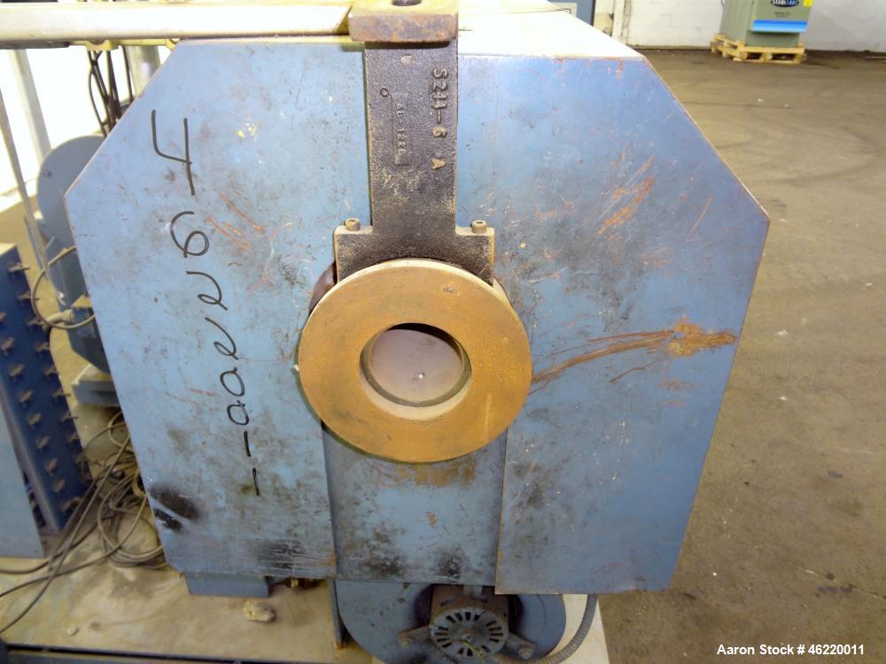 Used Sterling 2.5" Single Screw Extruder, 24:1 L/D Ratio (NO SCREW). Electrically heated, water and air cooled 4 zone non-vented barrel. Water cooled feed throat with hopper. Approximately 41.5" cent...