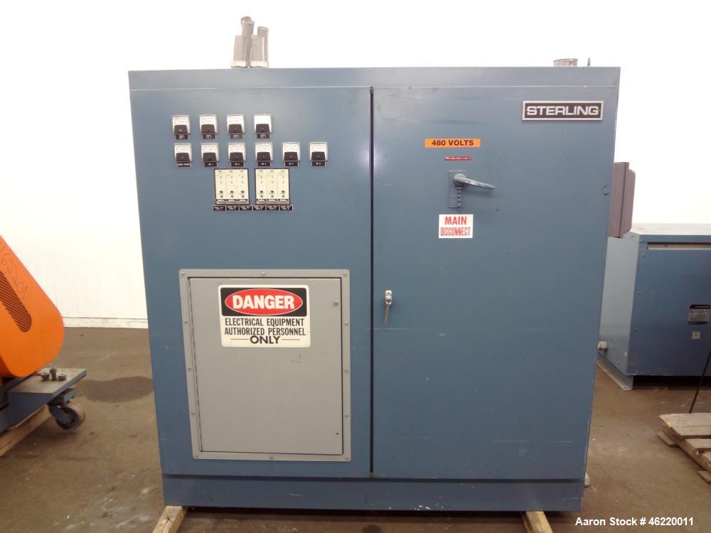 Used Sterling 2.5" Single Screw Extruder, 24:1 L/D Ratio (NO SCREW). Electrically heated, water and air cooled 4 zone non-vented barrel. Water cooled feed throat with hopper. Approximately 41.5" cent...