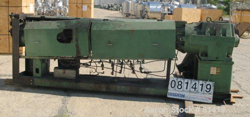 USED: Sterling 4-1/2" single screw extruder, 30:1 L/D ratio. Electrically heated, water cooled (no system). 5 zone vented ba...