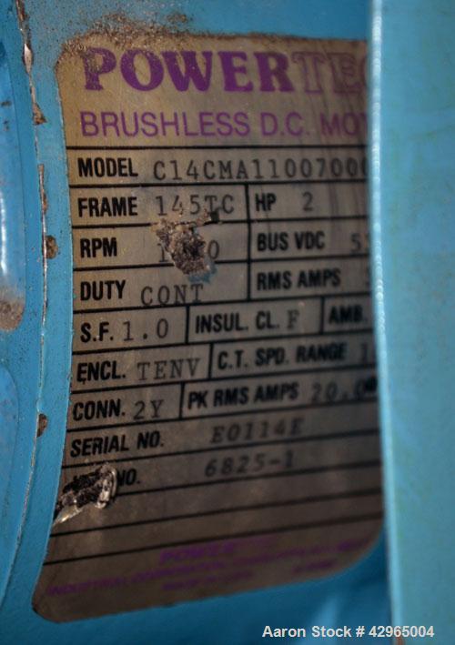 Used Theysohn 3/4’’ Single Screw Co-Extruder. Approximate 20 to 1 L/D ratio. Electrically heated, air cooled 3 zone non-vented barrel. Water cooled feed throat with hopper. Driven by a 2hp, 530 volt,...