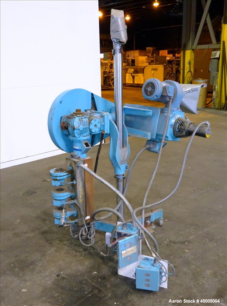 Used Welex 1-1/4" Single Screw Extruder, Model 1.250 20:1 N.V.R.H. 20:1 L/D. Electrically heated, air cooled. Driven by a 15hp DC motor.