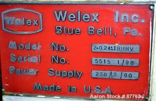 Used Welex 2" Single Screw Extruder, Model 2-024:1 RHNV