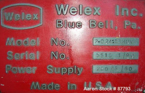 Used Welex 2" Single Screw Extruder, Model 2-024:1 RHNV