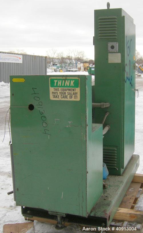 Used Welex 2" Single Screw Extruder, Model 20024:1 R.H. Approximate 24:1 L/D ratio. Electrically heated, air cooled 3 zone non-vented barrel. Water cooled feed throat, no hopper. Driven by a 20 hp, 2...