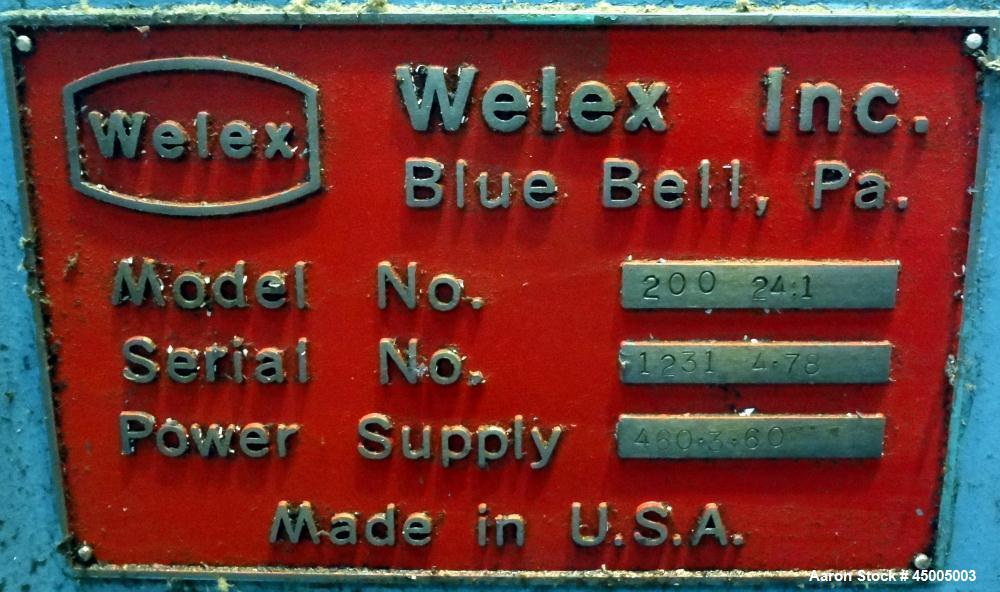 Used Welex 2" Single Screw Extruder, Model 200 24:1.