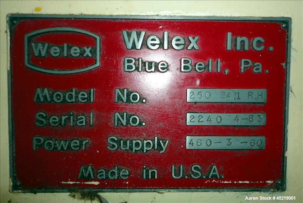 Used Welex 2-1/2" Single Screw Extruder, Model 250 24:1 RH