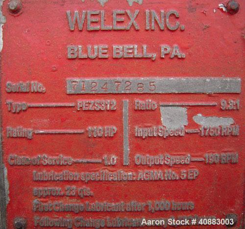 Used Welex 2 1/2" Single Screw Extruder, Model 250, approximately 24 to 1 L/D ratio. Electrically heated, air cooled 3 zone non-vented barrel. Water cooled feed throat, with hopper. Approximately 45"...
