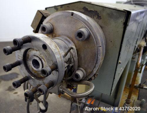 Used Welex 2-1/2" Single Screw Extruder. Approximate 30 to 1 L/D ratio. Non-vented 4 zone barrel, electrically heated, water cooled with closed loop system. Water cooled feed throat with hopper. Appr...