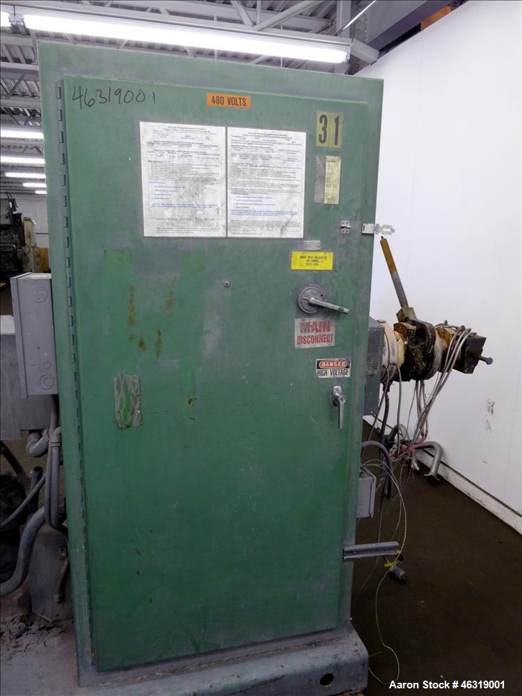 Used- Welex 2-1/2" Single Screw Extruder, Model 2.5A.C. Approximately 24 to 1 L/D ratio. Electrically heated, air cooled 3 z...