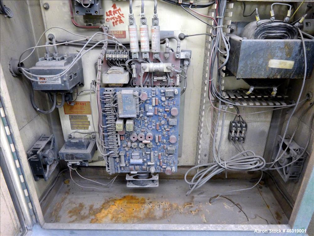Used Welex 2-1/2" Single Screw Extruder, Model 2.5A.C. Approximately 24 to 1 L/D ratio. Electrically heated, air cooled 3 zone non-vented barrel. Water cooled feed throat, no hopper. Approximately 41...
