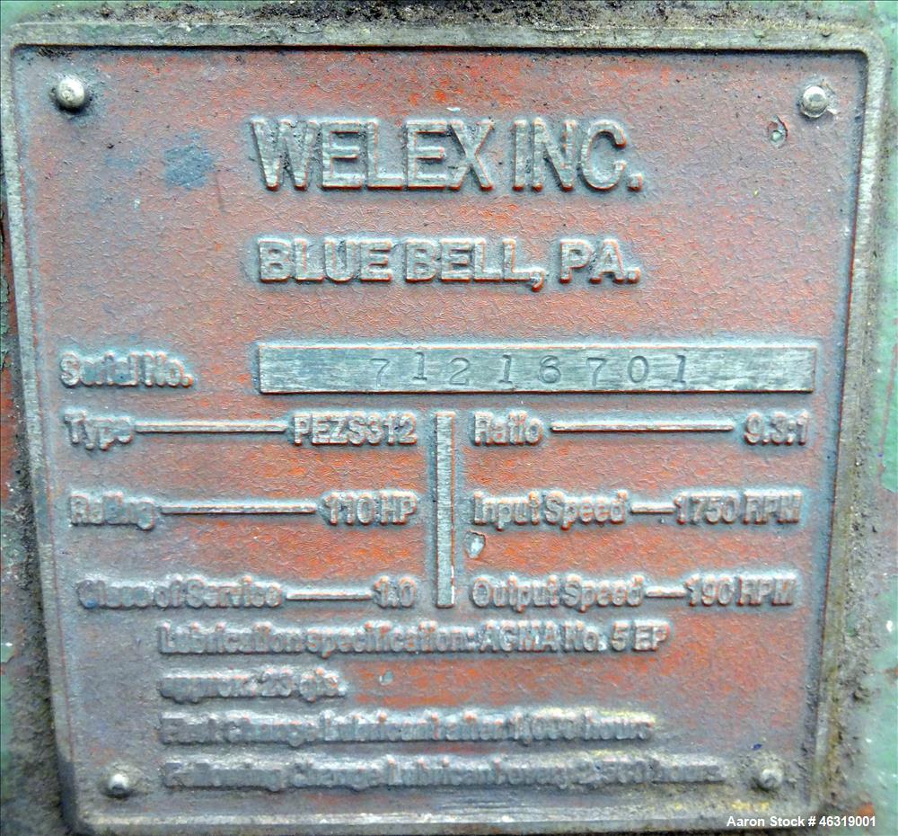 Used Welex 2-1/2" Single Screw Extruder, Model 2.5A.C. Approximately 24 to 1 L/D ratio. Electrically heated, air cooled 3 zone non-vented barrel. Water cooled feed throat, no hopper. Approximately 41...