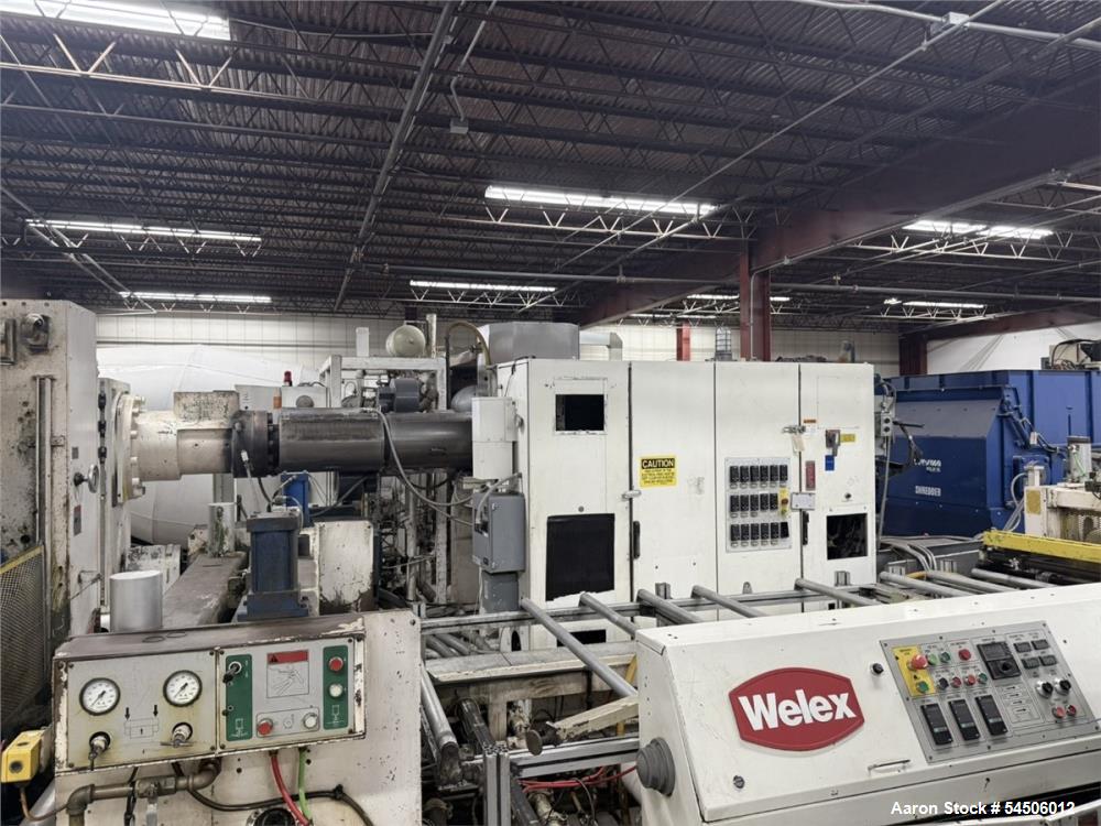 Used Welex 6.0 30D 6" Single Screw Extruder – 500 HP, 30:1 L/D, Vented Barrel with Dynisco Hydraulic Screen Changer