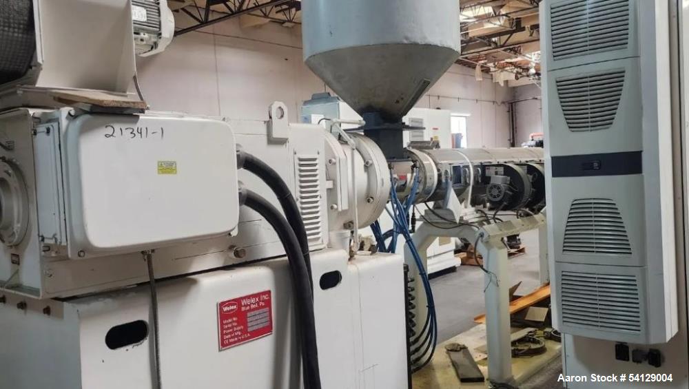 Used Welex HS 3.0 40D SV Single Screw Extruder | 3" Screw | 40:1 L/D | 1520 RPM | 550 HP VFD Drive | Vented Barrel