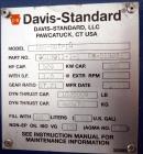 Used Davis-Standard 165mm Single Screw Extruder, Model 165MM-60TPIH. Approximate 30 to 1 L/D ratio, 6 zones electrically heated, water cooled non-vented barrel, water cooled feed throat with magnet a...