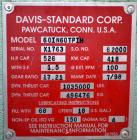 Used Davis Standard 6” Single Screw Extruder, Model 60IN60TPIH. Approximate 24 to 1 L/D ratio. Electrically heated, water cooled 5 zone non-vented barrel, with tank and heat exchanger, missing the pu...