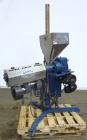 Used Genca 1-1/4” Single Screw Pedestal Mounted Extruder, Model GV125-24BBS2A00A. Approximately 24 to 1 L/D ratio. Electrically heated, air cooled 3 zone non-vented barrel. Water cooled feed throat w...