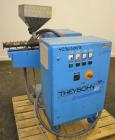 Used Theysohn 3/4’’ Single Screw Co-Extruder. Approximate 20 to 1 L/D ratio. Electrically heated, air cooled 3 zone non-vented barrel. Water cooled feed throat with hopper. Driven by a 2hp, 530 volt,...