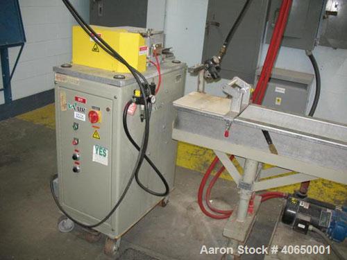Used Krupp Werner ZSK40 co-rotating twin screw extruder, 40mm screw diameter. (9) nine barrels electrically heated, water cooled. Also includes ZSB side feeder. Unit is driven by a 50 hp AC drive wit...