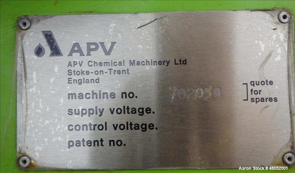 Used APV Baker LTD Twin Screw Extruder, Model MP 2040 TC.
