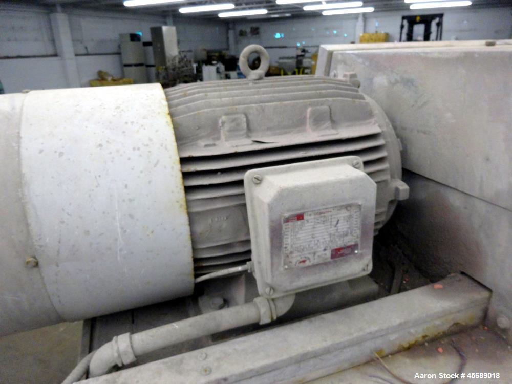 Used APV Baker Perkins 30mm Twin Screw Compounder Extruder, Model MP30. Approximate 15 to 1 L/D ratio. Co-rotating screw design. Clamshell design, 3 zone electrically heated, liquid cooled barrel. Wa...