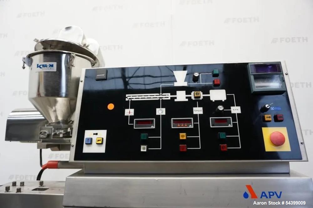 Used APV PGX 30 Twin Screw Extruder with K-Tron T22 Feeder – Compact Pilot Compounding System