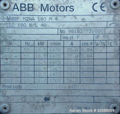 Used APV Twin Screw Extruder, 50mm screw diameter. Approximately 15 to 1 L/D ratio. Co-rotating screw design. Vented, electrically heated, water cooled barrel. (1) Feed section. Driven by an 18.5 kw ...