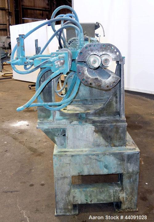Used Baker Perkins 125mm MP Series Twin Screw Extruder. Approximate L/D ratio. Co-rotating screw design. Clamshell design liquid heated, and cooled barrel. Feed section, no hopper. Approximate 55-1/2...