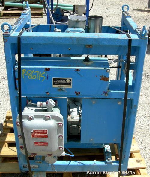 Used Baker Perkins Twin Screw Extruder, 50 MM Screw Diameter, Model MP2050. Approximate 25:1 L/D ratio. Co-rotating screw design. Clamshell design, 5 zone electrically heated, water cooled barrel sec...