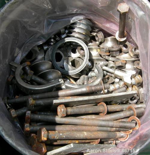 Used Baker Perkins Twin Screw Extruder, 50 MM Screw Diameter, Model MP2050. Approximate 25:1 L/D ratio. Co-rotating screw design. Clamshell design, 5 zone electrically heated, water cooled barrel sec...