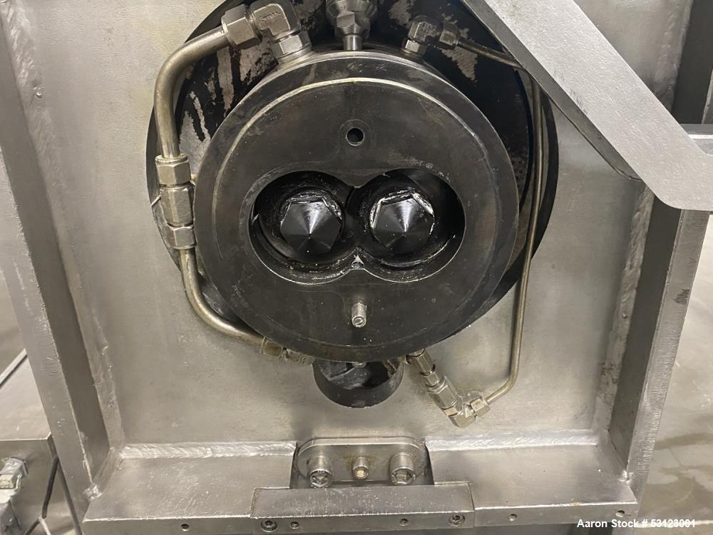 Used Baker Perkins SBX80 Co-rotating Twin Screw Extruder.