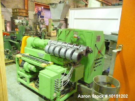 Used- Berstorff 25mm, 24/1 Extruder. Model ZE25, Serial # EO-3370/88. Manufactured in 1989. Has (2) co-rotating intermeshing...