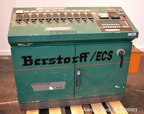Used Berstorff 40mm Twin Screw Extruder, Type ZE40A, Co-Rotating Intermeshing Side By Side Screw Design. Approximate 36 to 1 L/D ratio. 8 barrel sections ( 2 vented), 1 feed section with hopper, (1) ...