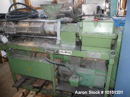 Used- 40mm Berstorff Model ZE40, 35/1 L/D, Co-Rotating Twin Screw Extruder. New in 1988. Serial #22-E71.00, E.O. # 3491/88, ...