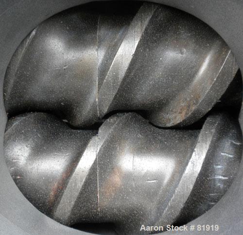 Used Berstorff Twin Screw Extrusion System consisting of: (1) Berstorff 60 mm twin screw extruder, model ZE60A35, approximate 30:1 L/D ratio, side by side co-rotating screws, (7) barrel zones, electr...