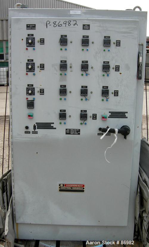 Used Berstorff Twin Screw Extruder, Model ZE90RX40D, 102 mm screw diameter. Approximate 40:1 L/D ratio. Co-rotating screw design. 7 zone electrically heated, water cooled barrel with pump, tank and h...
