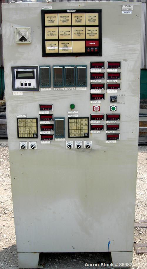 Used Berstorff Twin Screw Extruder, Model ZE90RX40D, 102 mm screw diameter. Approximate 40:1 L/D ratio. Co-rotating screw design. 7 zone electrically heated, water cooled barrel with pump, tank and h...