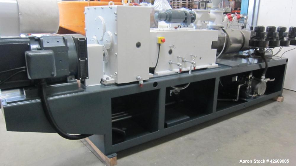 Used Cincinnati CM80 Conical Twin Screw Extruder for production of PVC Profiles