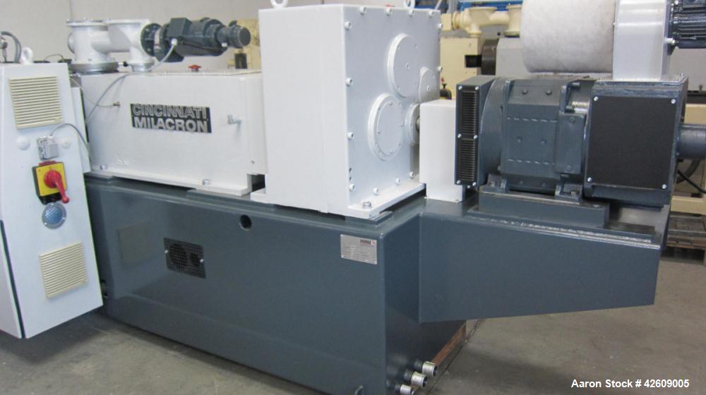 Used Cincinnati CM80 Conical Twin Screw Extruder for production of PVC Profiles