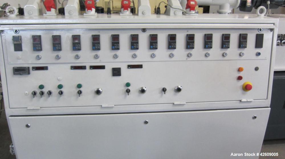 Used Cincinnati CM80 Conical Twin Screw Extruder for production of PVC Profiles