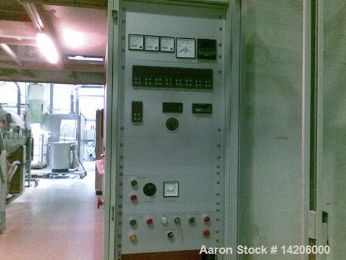 Used Compex PVC Compounding Line, type MPC 85/2, for up to 454 lbs (1000 kg) per hour PVC, 85 mm (3 1/3") diameter twin screws. Complete with gearbox and motor. Includes (1) hot die face cutting, (1)...