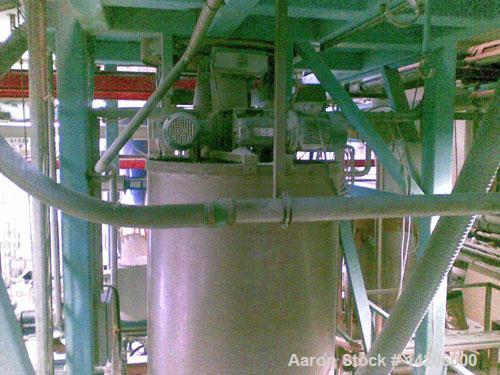 Used Compex PVC Compounding Line, type MPC 85/2, for up to 454 lbs (1000 kg) per hour PVC, 85 mm (3 1/3") diameter twin screws. Complete with gearbox and motor. Includes (1) hot die face cutting, (1)...