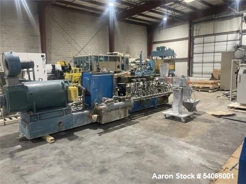 Used Coperion 58mm Mega Compounder Extrusion System | 500 HP | 5,000 LB/HR | Gala Underwater Pelletizer