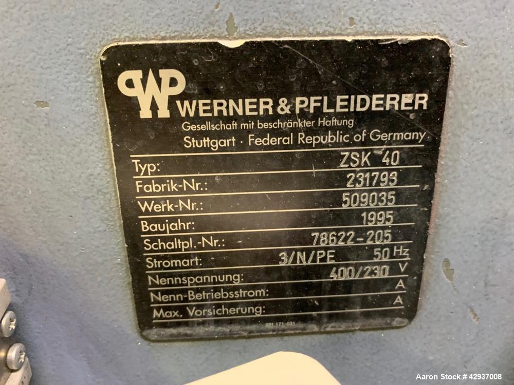 Used Coperion-Werner & Pfleiderer, Twin Screw Extruder, Type ZSK 40