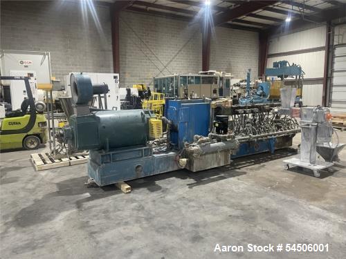 Used Coperion ZSK-58 MegaCompounder Twin Screw Extrusion System – 500 HP Complete Compounding Line with Spare Gearbox, Side Stuffer & Feeding System