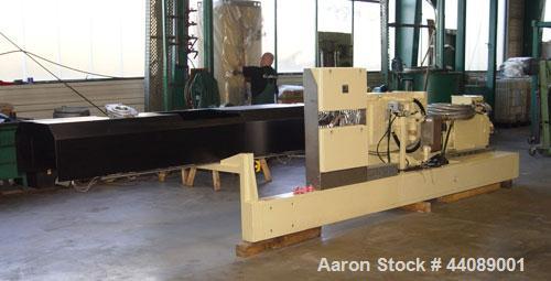 Used Coperion ZSK 70 Mc Twin Screw Extruder.  2.76" (70 mm) screws, screw speed 400 rpm.  Driven by a 153 hp/115 kW motor, 340/460/3/50, with a Flender gearbox.  Water cooled with (1) side opening.  ...