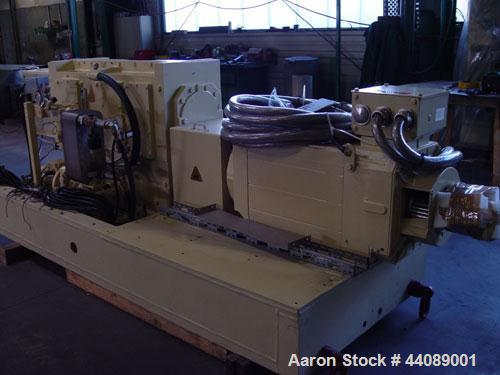 Used Coperion ZSK 70 Mc Twin Screw Extruder.  2.76" (70 mm) screws, screw speed 400 rpm.  Driven by a 153 hp/115 kW motor, 340/460/3/50, with a Flender gearbox.  Water cooled with (1) side opening.  ...